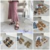 Sandal xẹp mũi vuông quai ngang khuyết eo phối khóa - MS: SX-25056