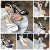 Giày Sandal 10p đúp mũi 2 quai ngang chéo - MS: S10-23005