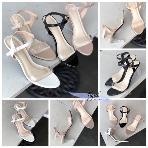  Giày sandal cao gót kim cương bảng ngang mika - MS: S8-23003 