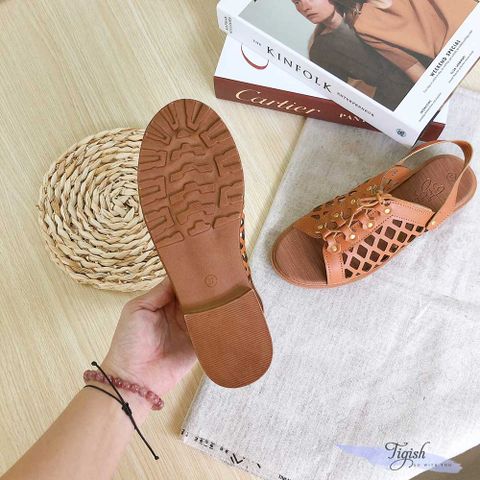  Sandal nữ đế đúc laer lưới tán đinh- MS: SX-01073 