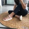 Giày Sandal deta quai dù xé dán quai ngang đế trắng - MS: SX-53004