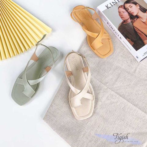  Giày Sandal nữ mũi vuông xỏ ngón 2 quai chéo- MS: SX-25032 