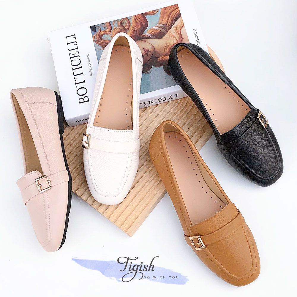 Slipon mũi vuông nhỏ quai ngang phối khóa - MS: SL-59006