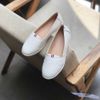 Giày Slip on nữ đế đỏ 3 sọc đỏ trắng xanh- MS: SL-59001