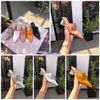 Sục nữ 5p gót lục giác sơn bạc mũi nhọn thun nhún - MS: C5-22007