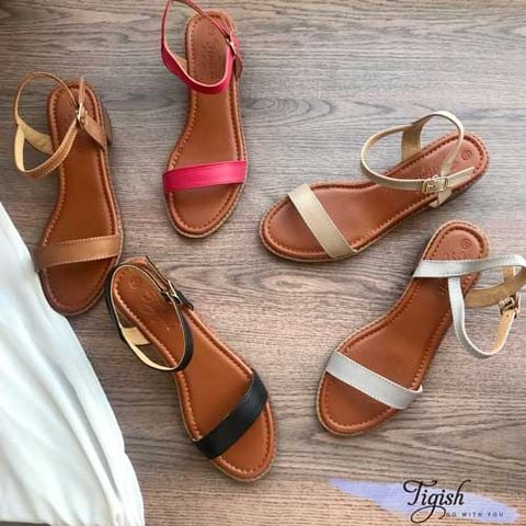 Sandal 3p da bò thật cao cấp Tigish 