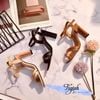 Sandal 7p gót lép khuyết chữ nhật. S7-11012
