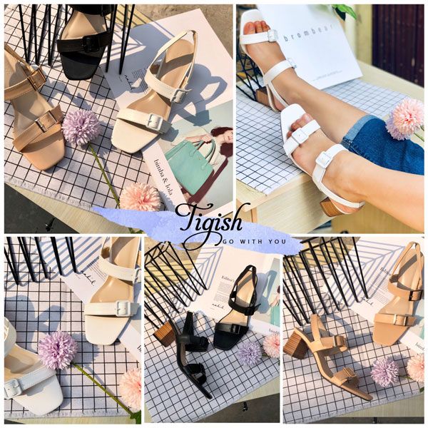 Sandal 5p 2 quai ngang phối khóa