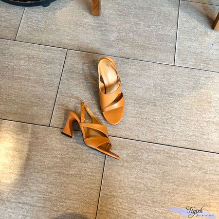  Giày Sandal 7p gót khuyết nửa trái tim quai ngang khuyết giữa - MS: S7-26005 