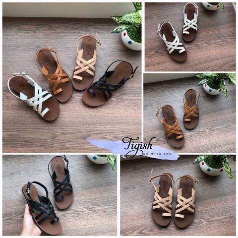  Sandal xỏ ngón bảng chéo đôi 