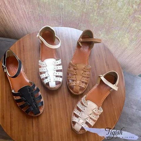  Sandal da bò thật đan rọ Tigish 