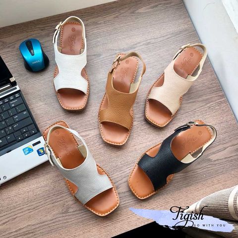  Sandal bảng lớn khuyết eo 