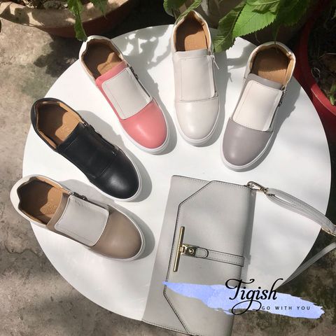  Slipon da đế độn khóa kéo 