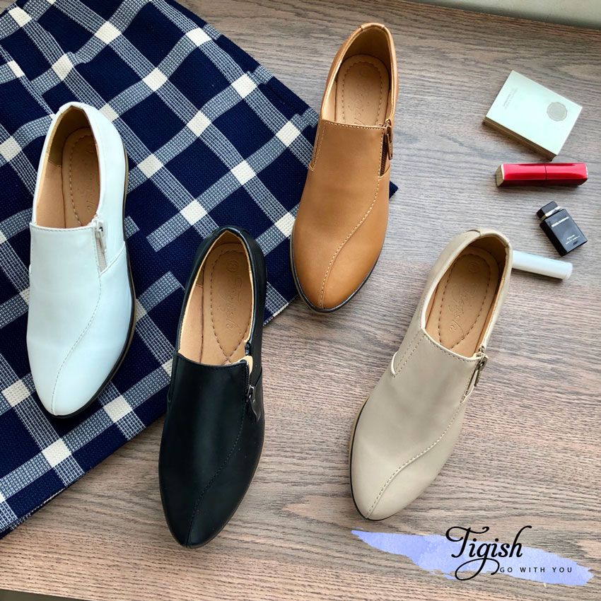 Slipon da may giữa khóa kéo. MS: Sl-01006