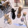 Sandal 7p gót lép khuyết chữ nhật. S7-11012