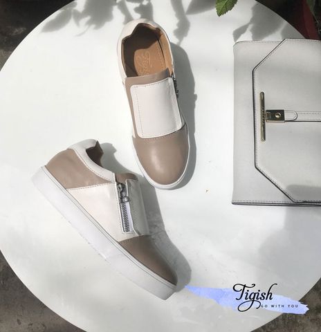  Slipon da đế độn khóa kéo 