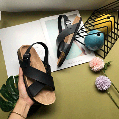  Sandal đế trấu quai chéo. MS: SX-24003 