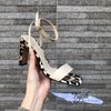Sandal 7p gót lép da beo