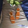 Sandal bảng ngang nhỏ da mũi vuông