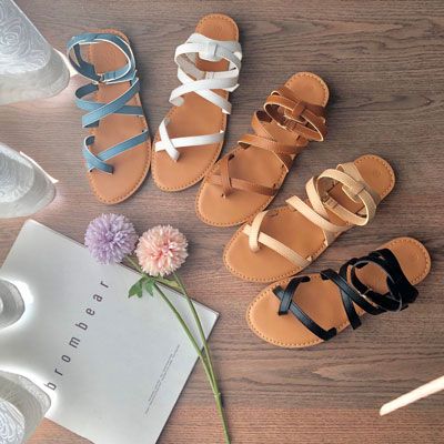  Sandal xỏ ngón 2 dây chéo 