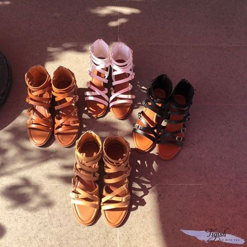 Giày Chiến binh đế đúc 4p giả boot ngang chéo phối khóa - MS: CB17