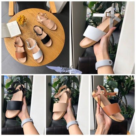 Giày sandal bánh mì khâu viền bảng ngang - MS: SX-03054