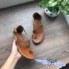 Giày sandal da xỏ ngón quai khuyết