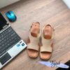 Sandal da bảng lớn khuyết eo