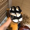 Giày Sandal 3p đế đúc giả vân đá quai vải xé dán phối khóa - MS: S3-01003
