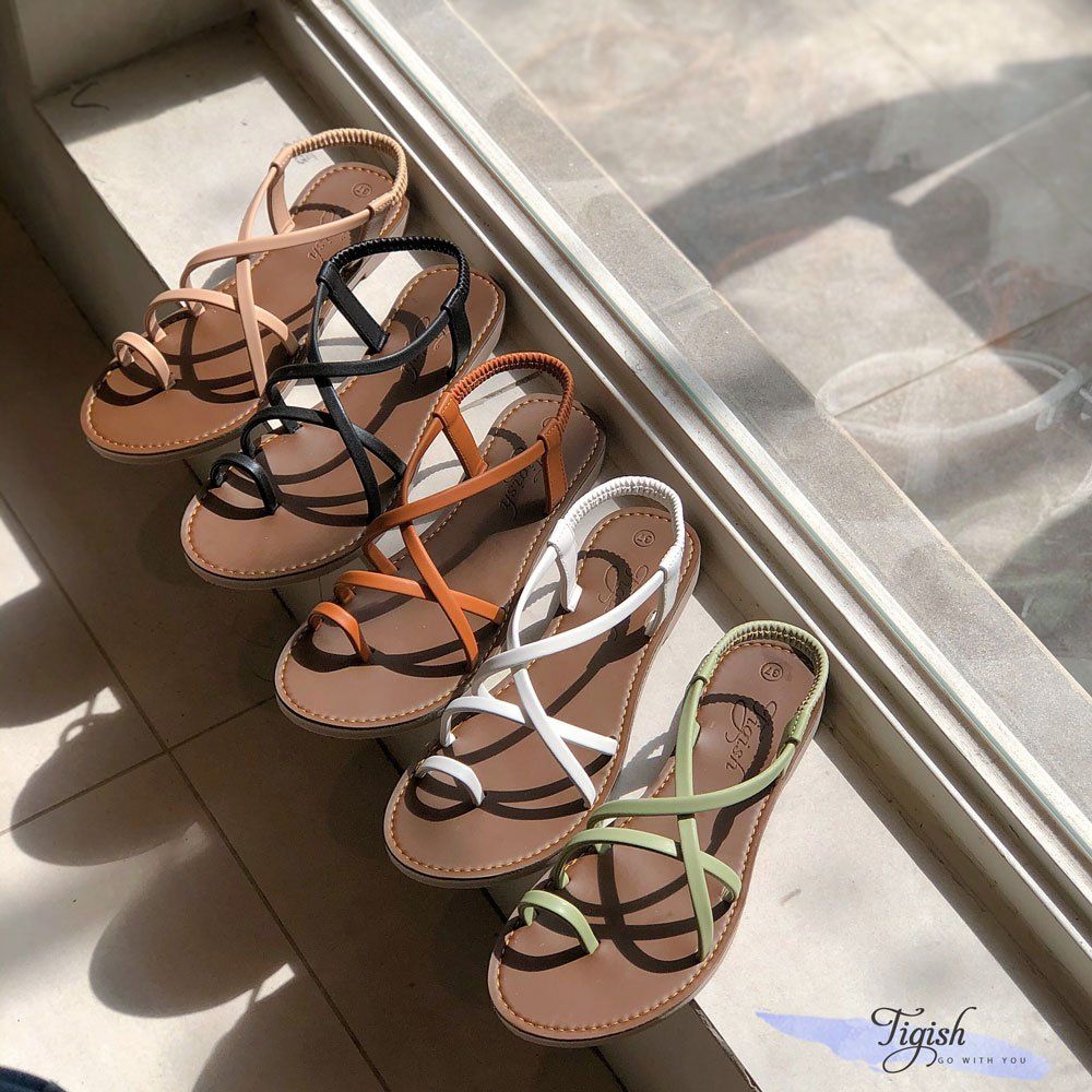 Sandal mũi tròn xỏ ngón 3 quai chéo - MS: SX-63002
