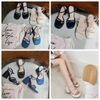 Sandal 10p gót trụ đúp mũi tròn 3 quai chéo mảnh - MS: S10-71003