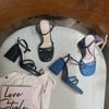 Sandal 10p gót trụ đúp mũi tròn 3 quai chéo mảnh - MS: S10-71003