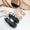 Sandal 5p gót trụ mũi vuông 2 quai mảnh nối eo - MS: S5-58003