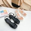 Sandal 5p gót trụ mũi vuông 2 quai mảnh nối eo - MS: S5-58003