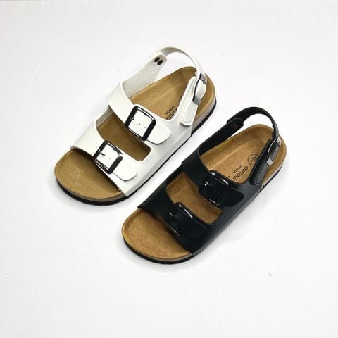  Giày đồng phục - Giày Sandal đế trấu 2 quai ngang phối khóa - MS: SX-24002 