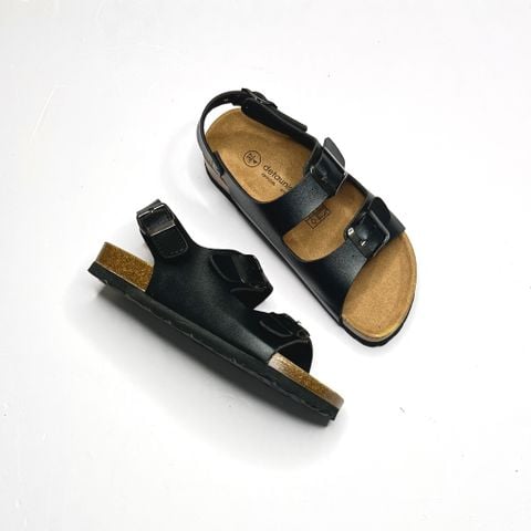  Giày đồng phục - Giày Sandal đế trấu 2 quai ngang phối khóa - MS: SX-24002 