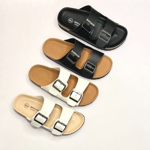  Giày đồng phúc - Dép đế trấu Deta 2 quai ngang phối khóa - MS: DX-21003 