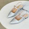 Giày Đồng Phục - Giày Công Sở Cao gót 1p mũi vuông nhỏ quai ngang hậu hở - MS: C1-22008