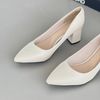 Giày Đồng Phục - Giày Công Sở Cao gót 5p gót trụ mũi nhọn trơn - MS: C5-22020