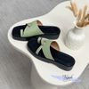 Dép 3p mũi vuông xỏ ngón quai khuyết eo phối khóa - MS: D3-25005