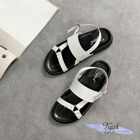  Sandal mũi tròn mũi tròn 3 quai nối khóa tròn liền hậu - MS: SX-25086 