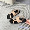 Sandal mũi tròn mũi tròn 3 quai nối khóa tròn liền hậu - MS: SX-25086