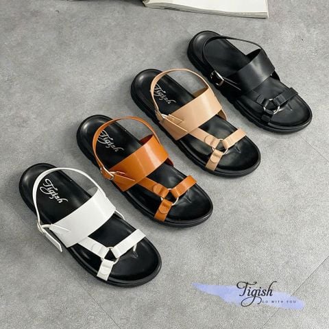  Sandal mũi tròn mũi tròn 3 quai nối khóa tròn liền hậu - MS: SX-25086 