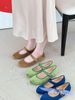 Búp bê mũi tròn phối quai ngang khóa viền chỉ si nhung - MS: BBX-01019