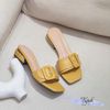 Guốc 3cm gót viền đồng mũi vuông quai ngang phối khóa - MS: G3-64009