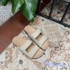 Dép đế trấu 2 quai ngang xé dán nỉ - MS: DX-21013