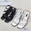 Sandal xuồng 5cm mũi vuông quai ngang mảnh chéo hậu - MS: X5-26009