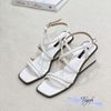Sandal xuồng 5cm mũi vuông quai ngang mảnh chéo hậu - MS: X5-26009