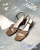 Sandal 3cm mũi vuông quai thắt nút mảnh - MS: S3-23001