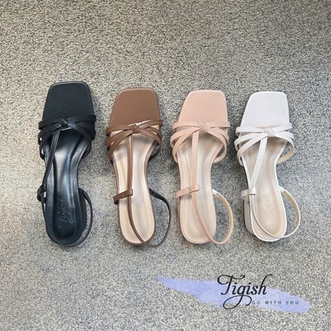  Sandal 3cm mũi vuông quai thắt nút mảnh - MS: S3-23001 